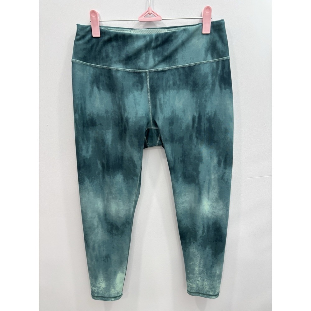 Calia Green Tie Dye Leggings High Rise Ankle Length Stretch Activewear Size L